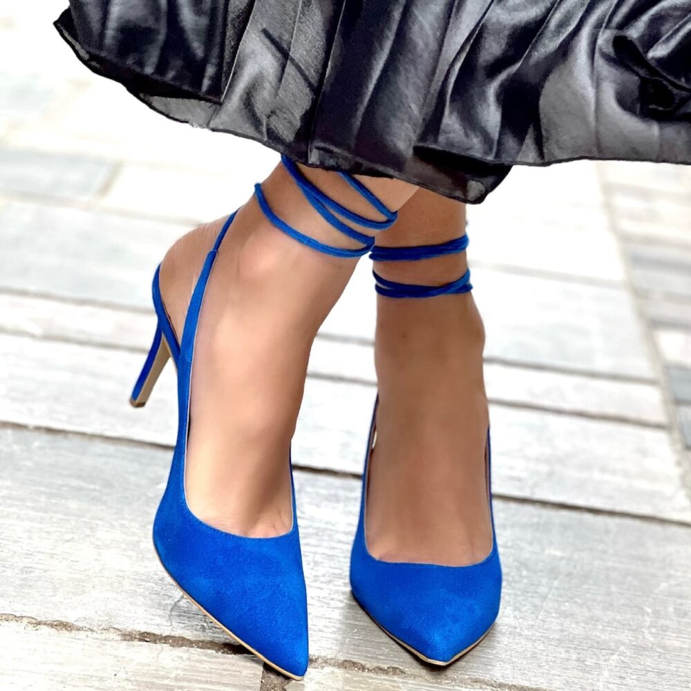 Sofia Manta Suede Slingback Heels Blue (711710B) Spring/Summer collection 2022 2