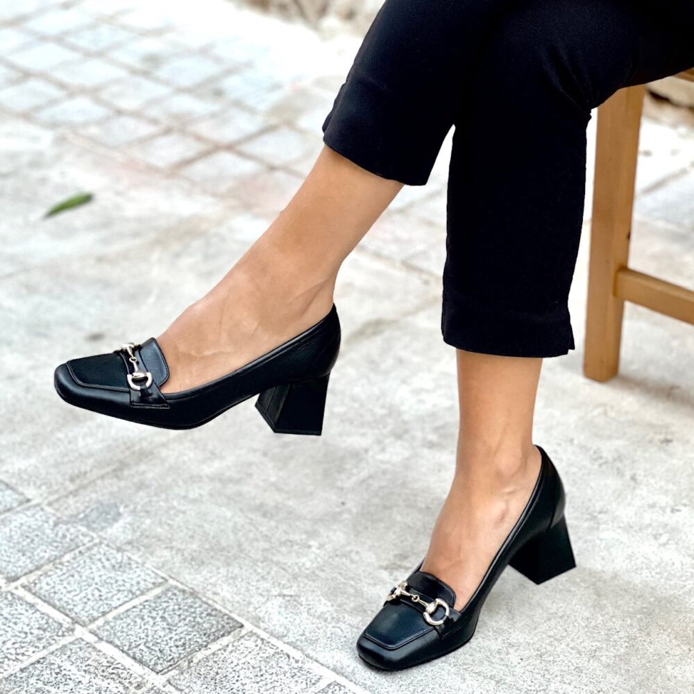 Sofia Manta Leather Block Heels Black (1107B) All products 2