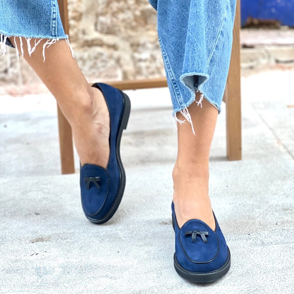 Sofia Manta Leather Suede Moccasins Blue (1121/BLUE) All products 2
