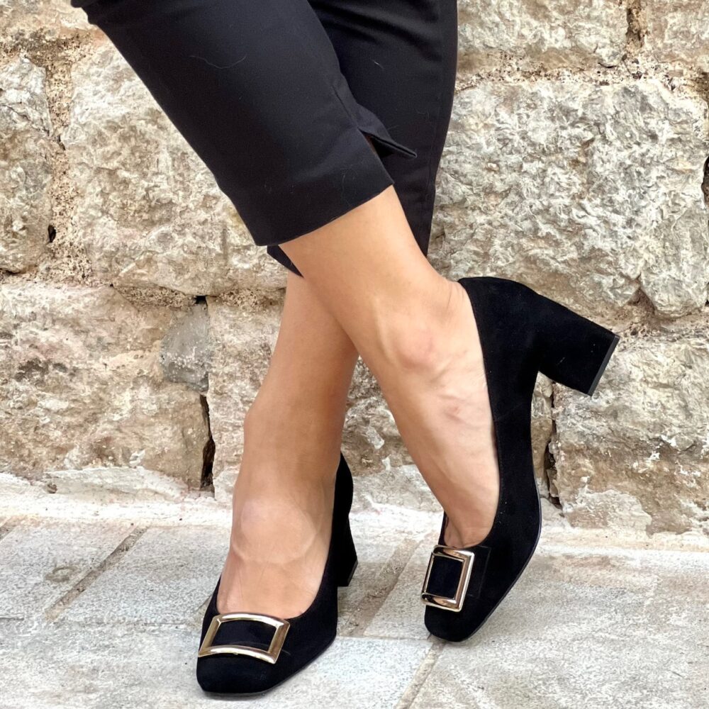 Sofia Manta Suede Block Heels Black (1108B) All products 2