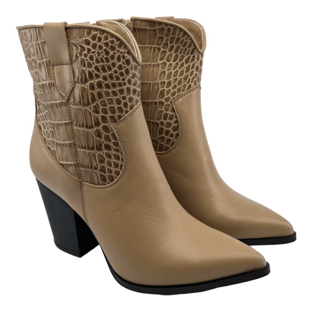 Leather Cowboy Boots Beige (95302B/G) Autumn/ Winter 2023