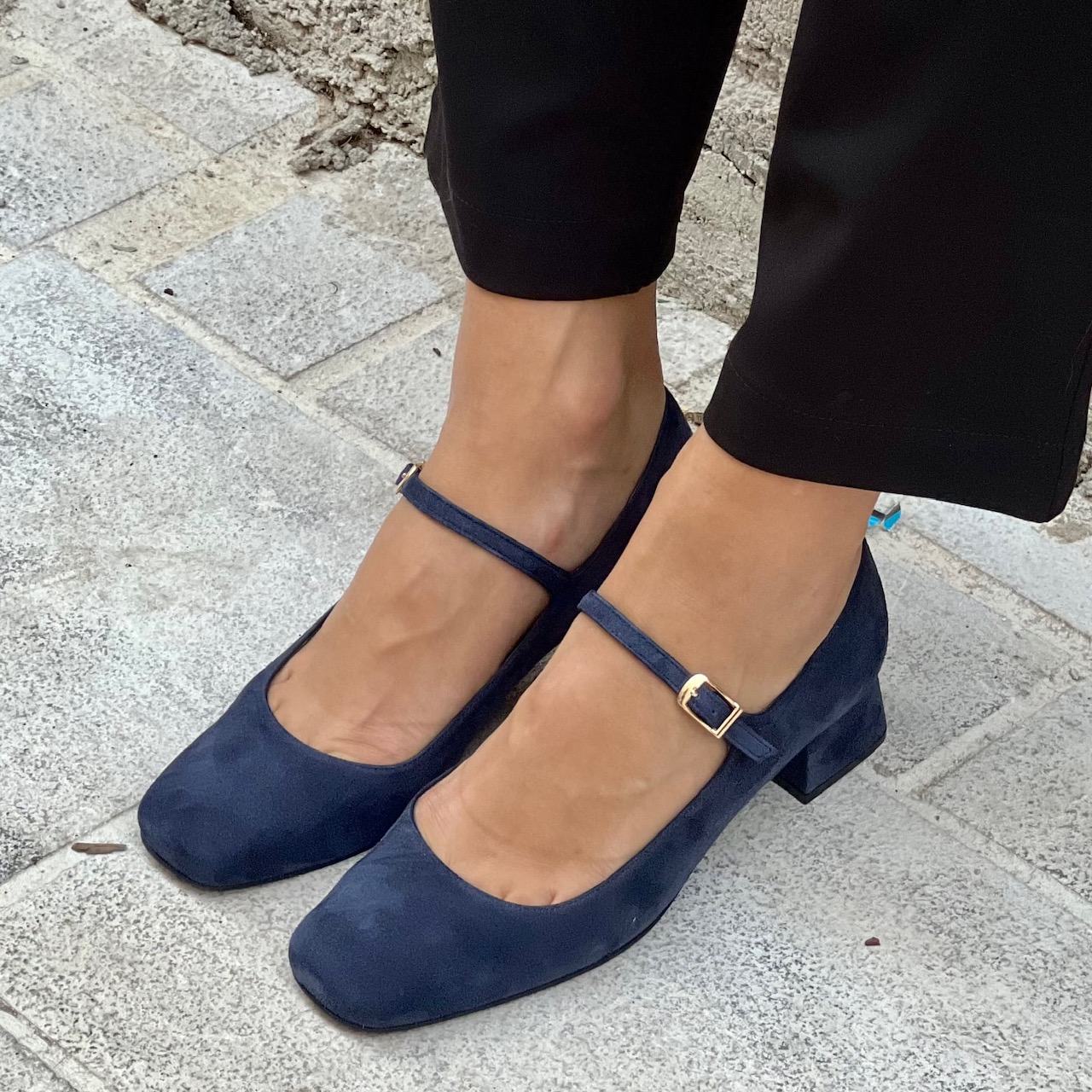 Blue suede best sale mary jane shoes